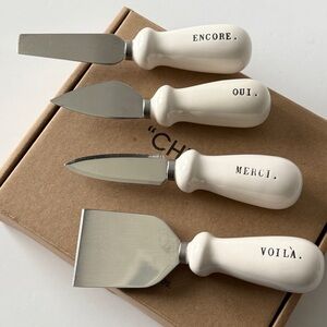Rae Dunn by Magenta Cheese Knife Set (Yum Serve Spread Slice) NEW